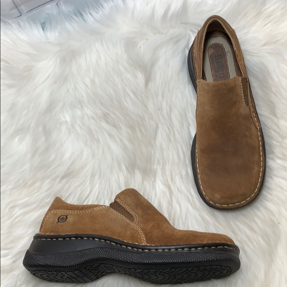 Born Brown Suede‎ Slip On  Mocassin Shoe Sz 36.5/6